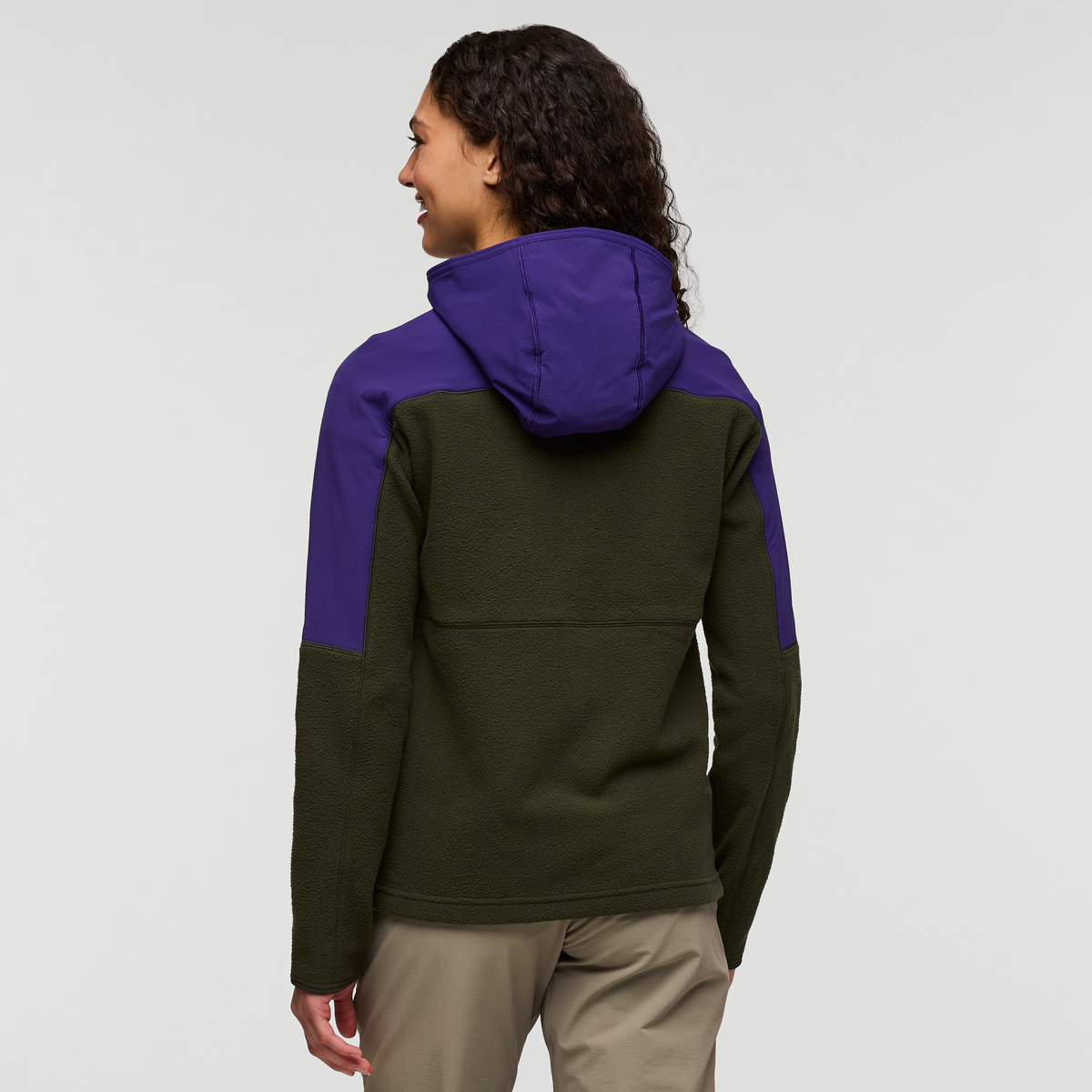 Abrazo Fleece Hooded Full-Zip Jacket - Women's, Black Violet/Woods, Model London
