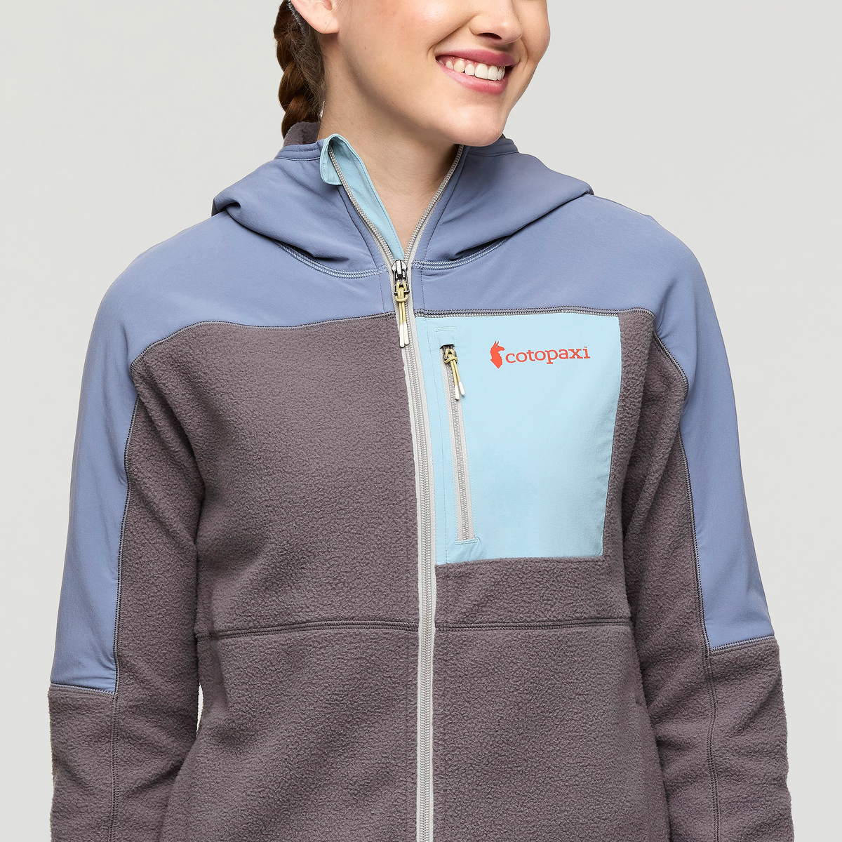 Abrazo Fleece Hooded Full-Zip Jacket - Women's, Tempest/Cinder, Model Kathleen