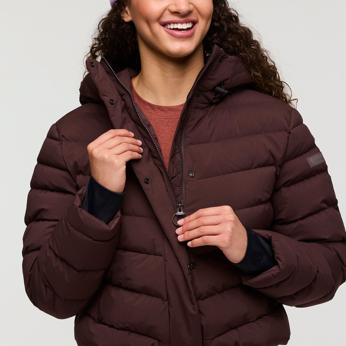 Alivio Down Jacket- Women's, Coffee, Model London