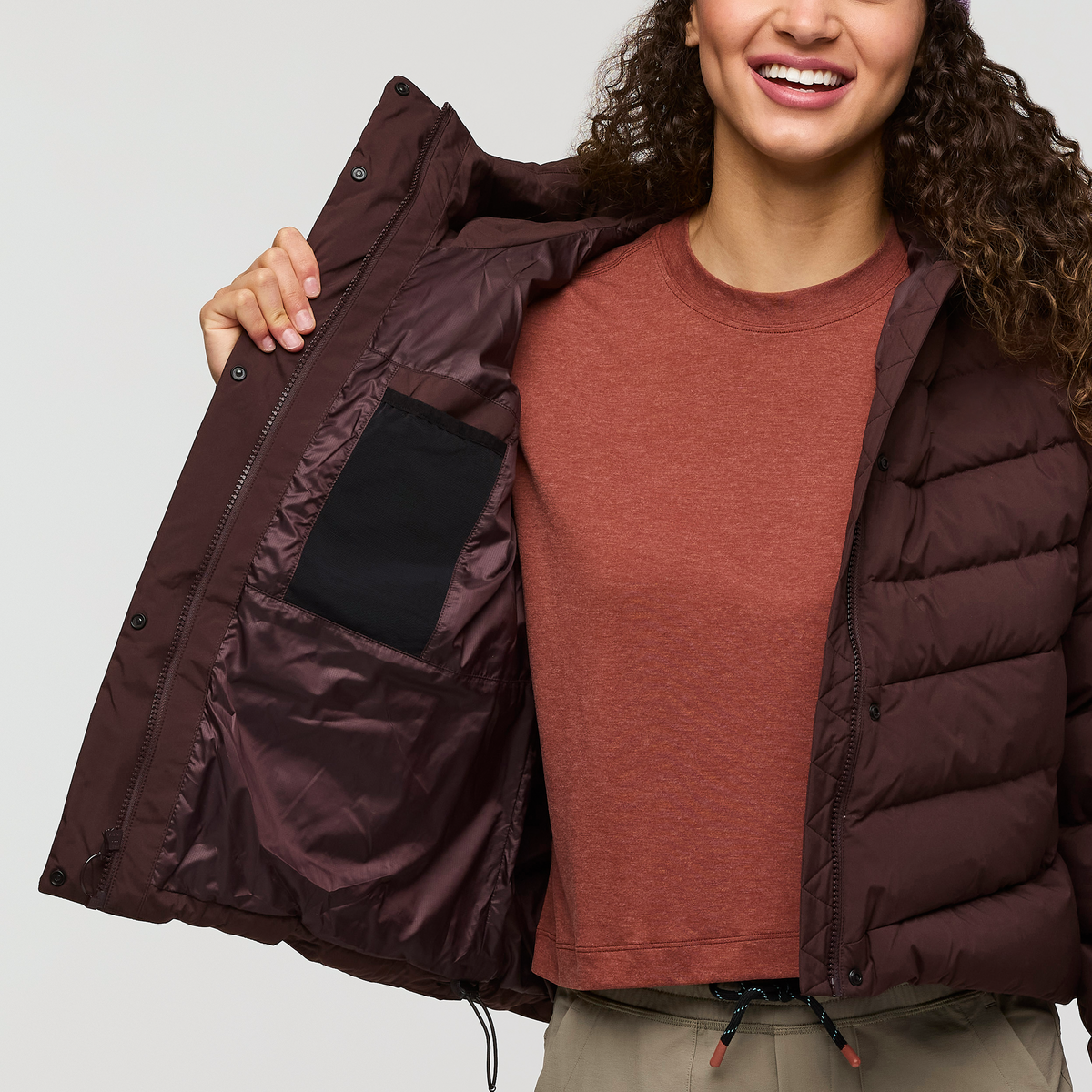 Alivio Down Jacket- Women's, Coffee, Model London