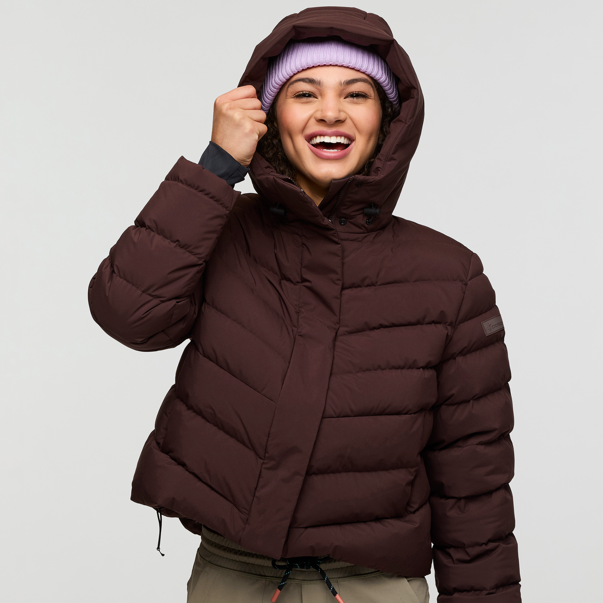 Alivio Down Jacket- Women's, Coffee, Model London