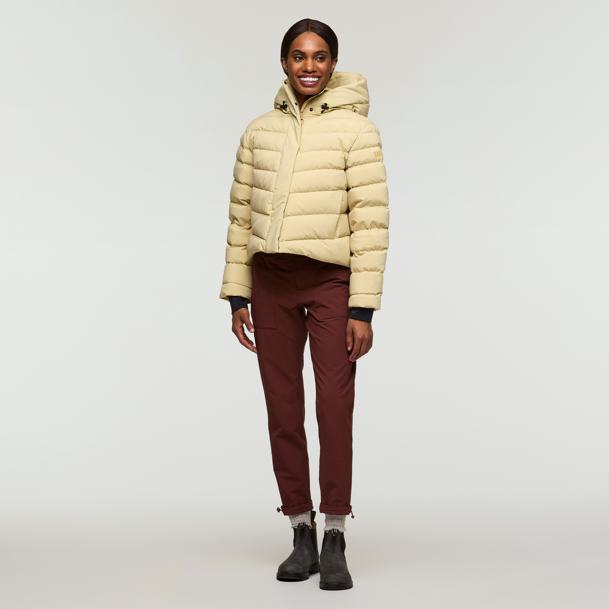 Alivio Down Jacket- Women's, Grain, Model Sydney