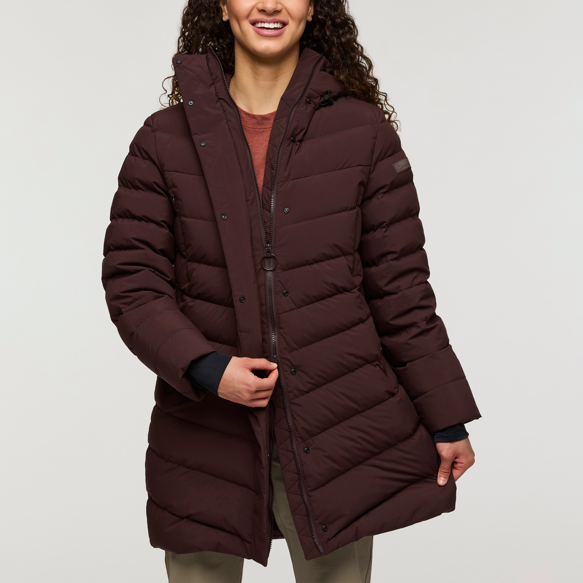 Alivio Down Parka - Women's, Coffee, Model London