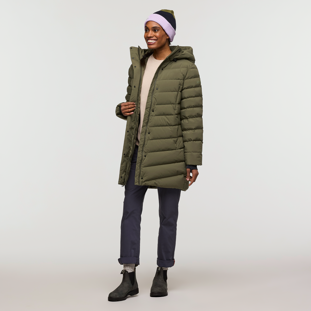 Alivio Down Parka - Women's, Fatigue, Model Fatigue