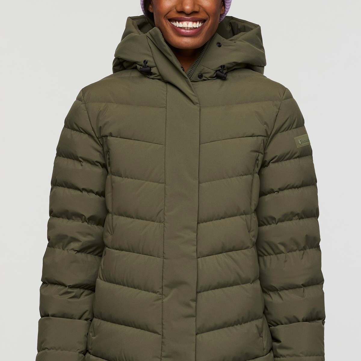 Alivio Down Parka - Women's, Fatigue, Model Fatigue