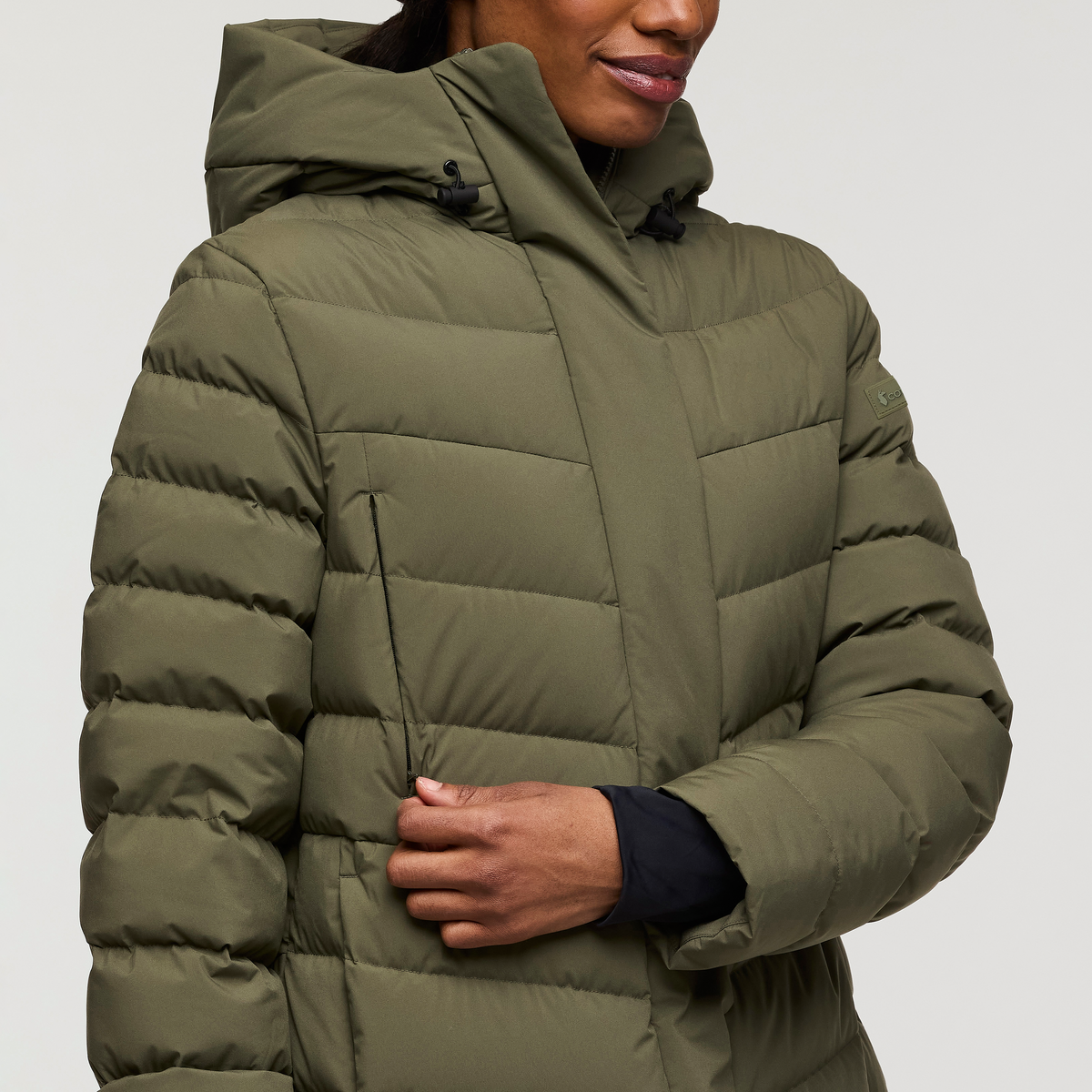 Alivio Down Parka - Women's, Fatigue, Model Fatigue