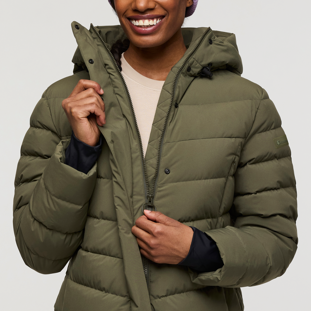Alivio Down Parka - Women's, Fatigue, Model Fatigue