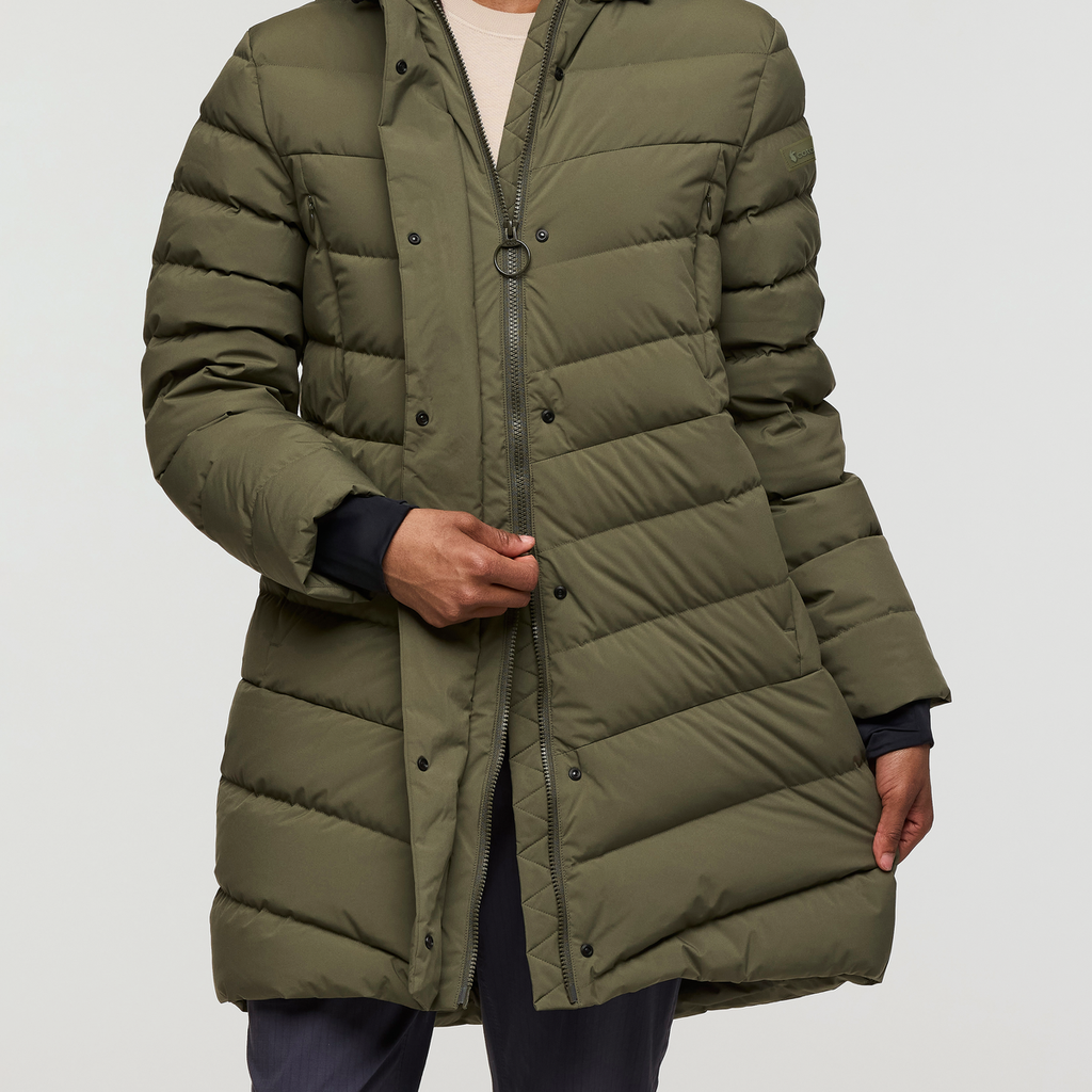 Alivio Down Parka - Women's, Fatigue, Model Fatigue