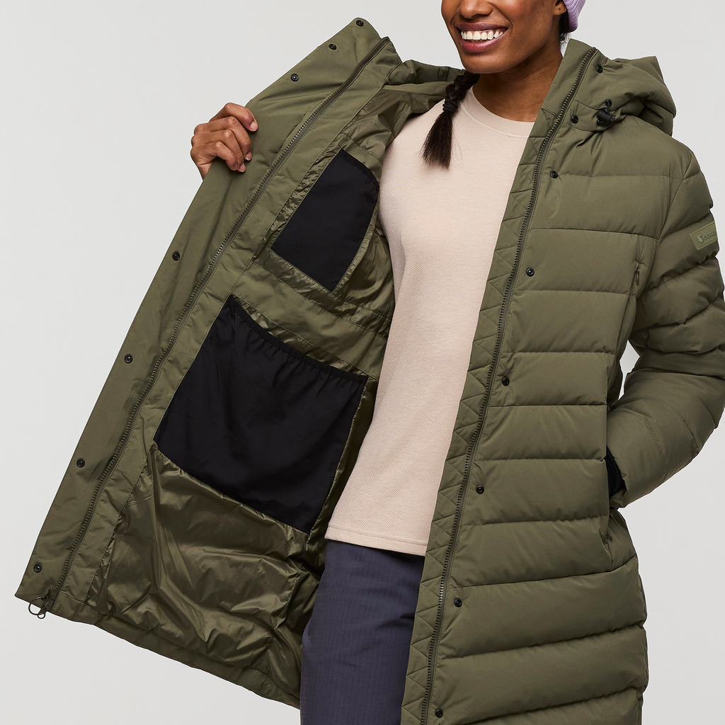 Alivio Down Parka - Women's, Fatigue, Model Fatigue