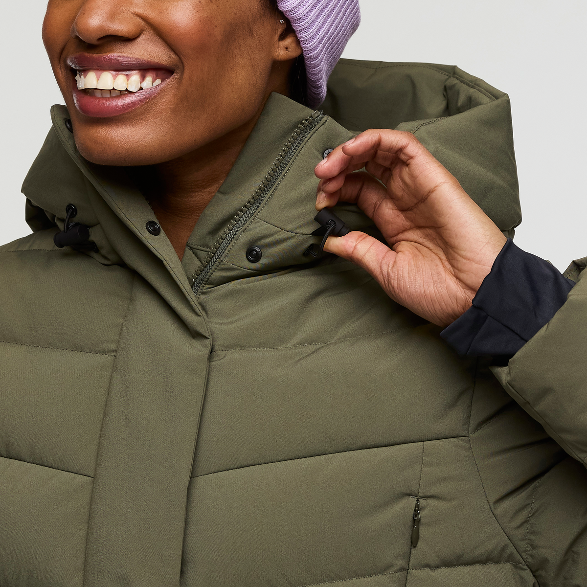 Alivio Down Parka - Women's, Fatigue, Model Fatigue
