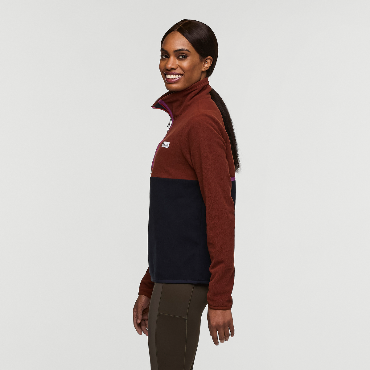 Amado Fleece Pullover - Women's, Rusty/Carbon, Model Sydney