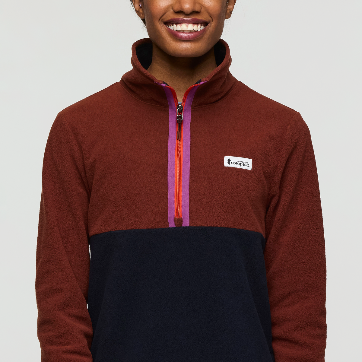 Amado Fleece Pullover - Women's, Rusty/Carbon, Model Sydney