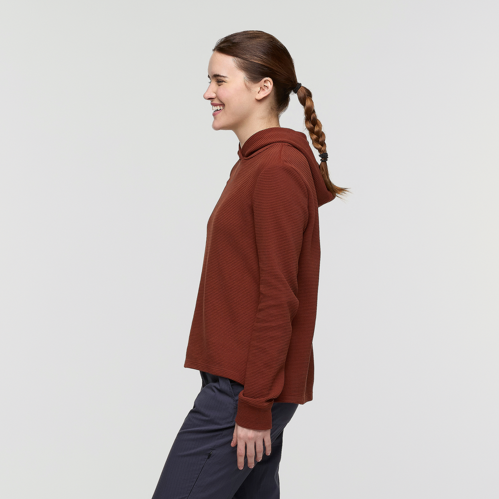 Atajo Long-Sleeve Waffle Hoodie - Women's, Rusty, Model Kathleen