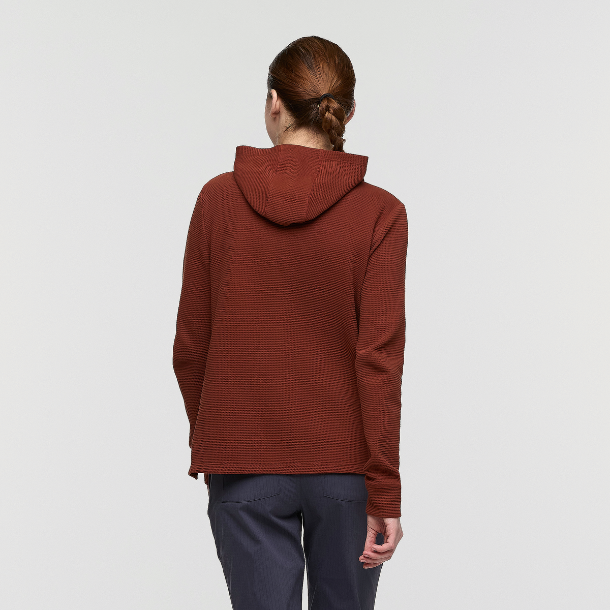 Atajo Long-Sleeve Waffle Hoodie - Women's, Rusty, Model Kathleen