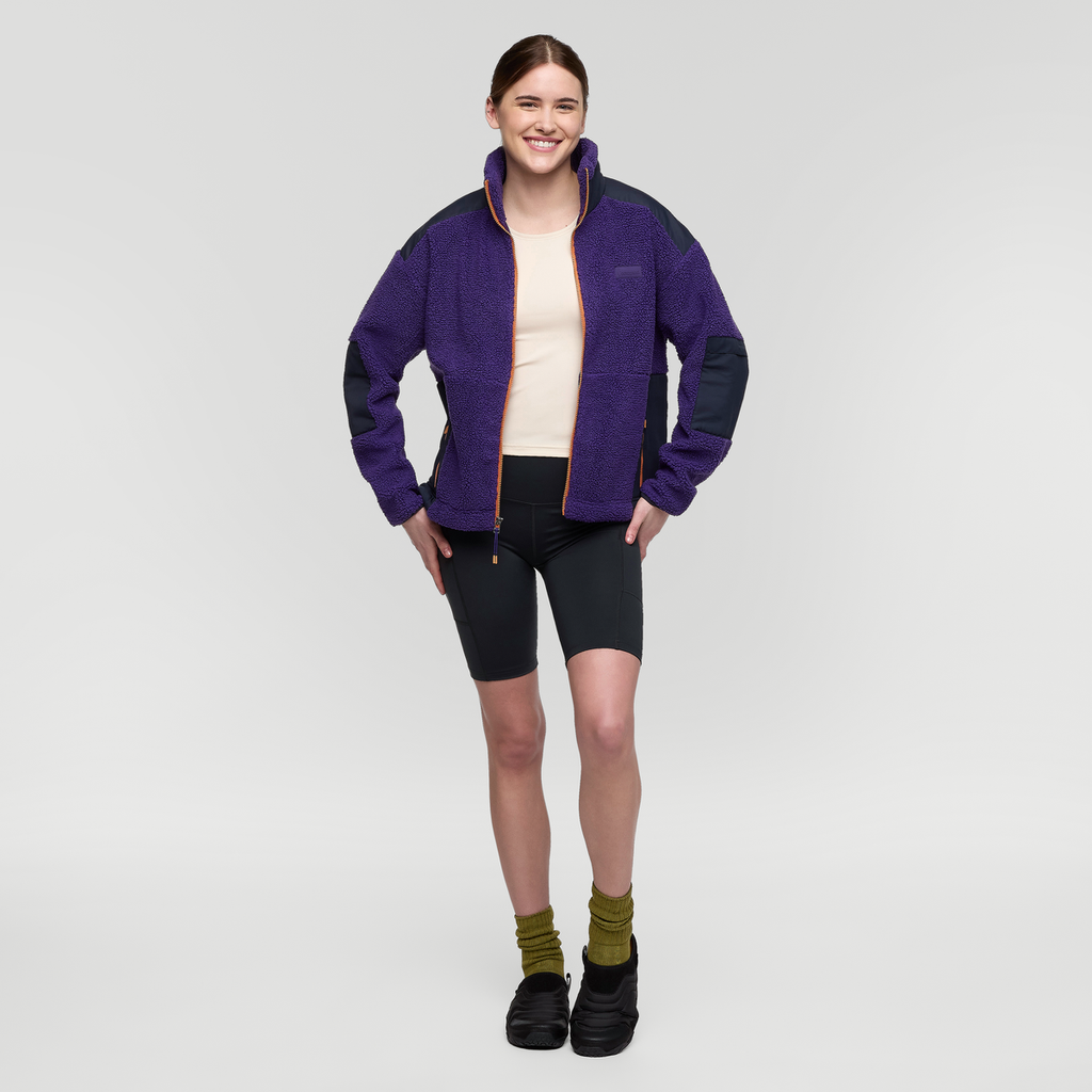 Bacano Fleece Jacket - Women's, Black Violet/Carbon, Model Kathleen