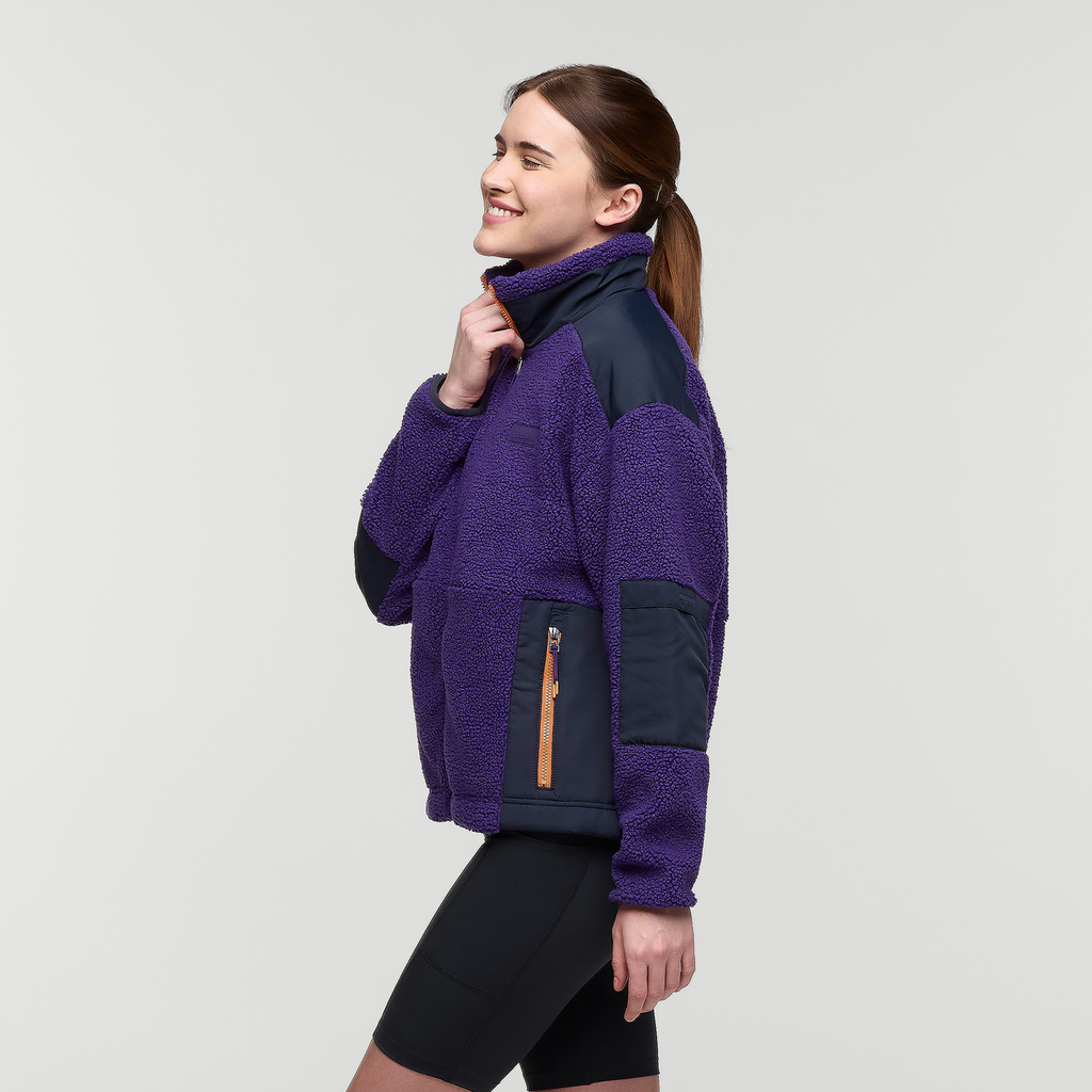 Bacano Fleece Jacket - Women's, Black Violet/Carbon, Model Kathleen