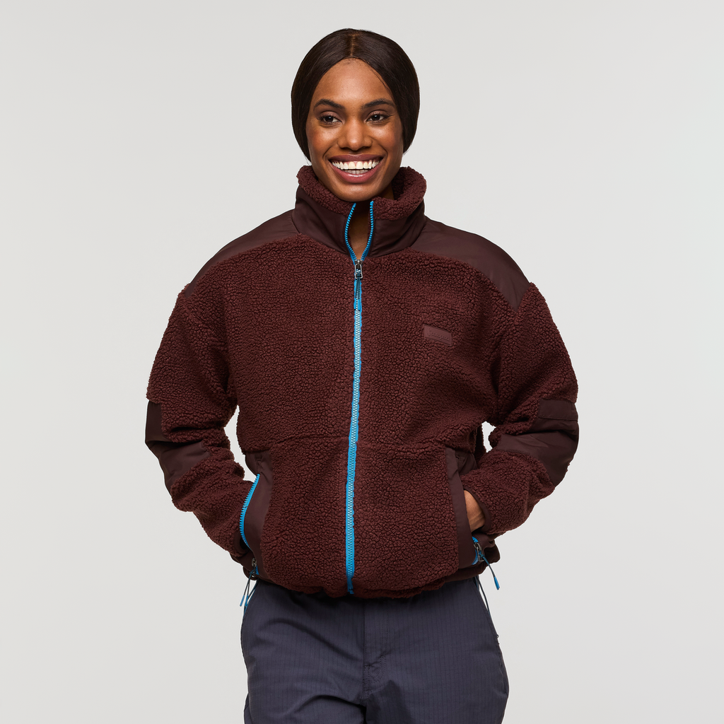 Bacano Fleece Jacket - Women's, Chestnut/Coffee, Model Sydney