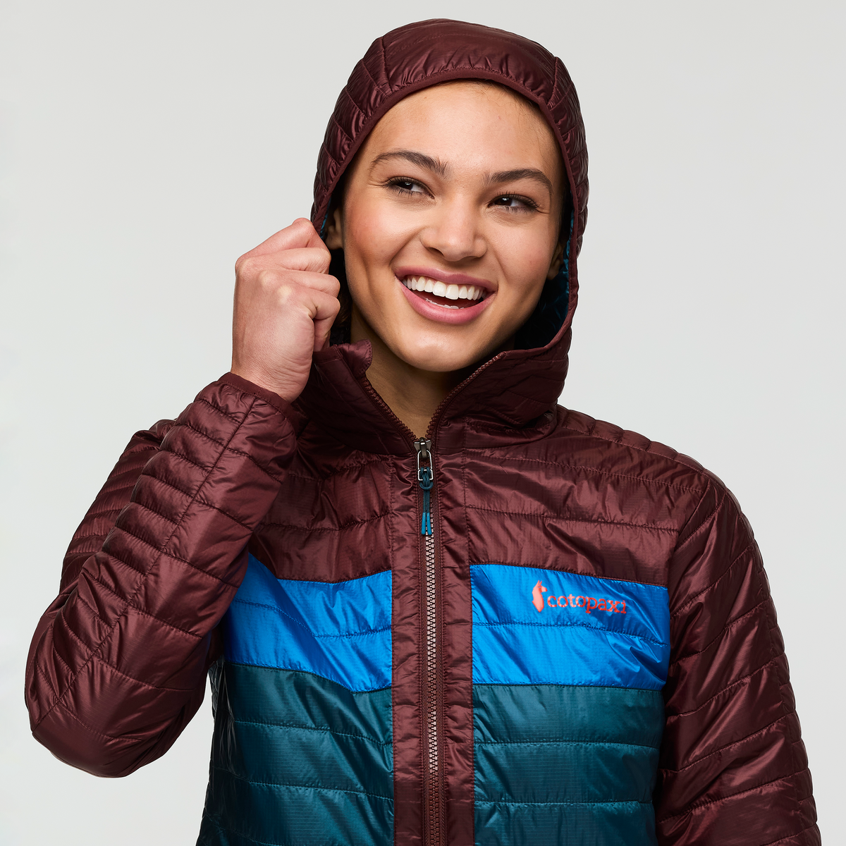 Capa Insulated Hooded Jacket - Women's, Chestnut/Abyss, Model London
