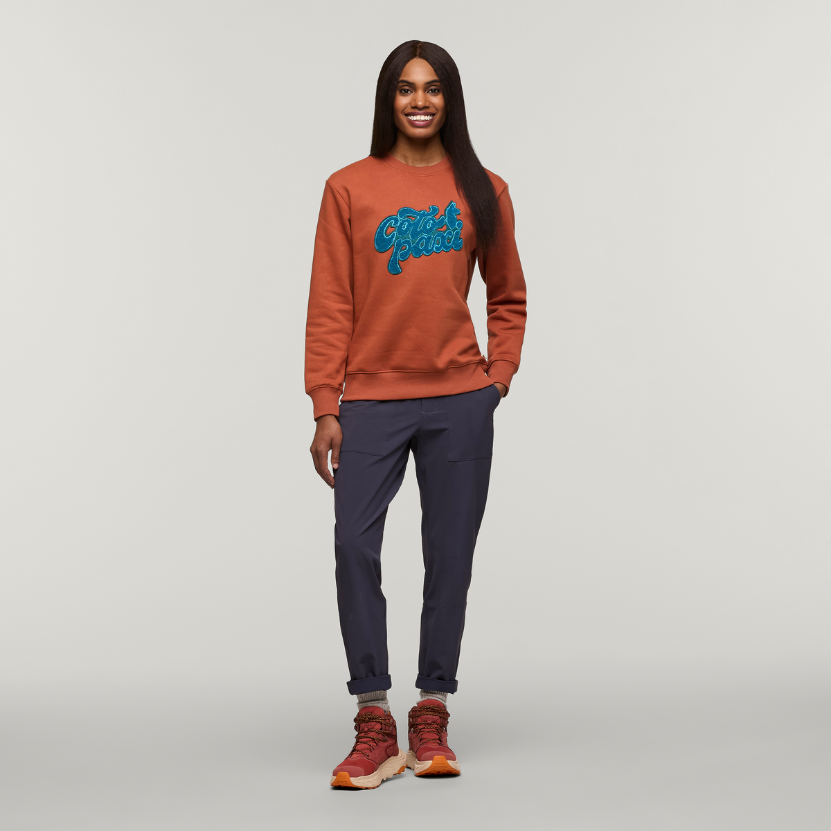 Coto-Patch Crew Sweatshirt - Women's, Faded Brick, Model Sydney