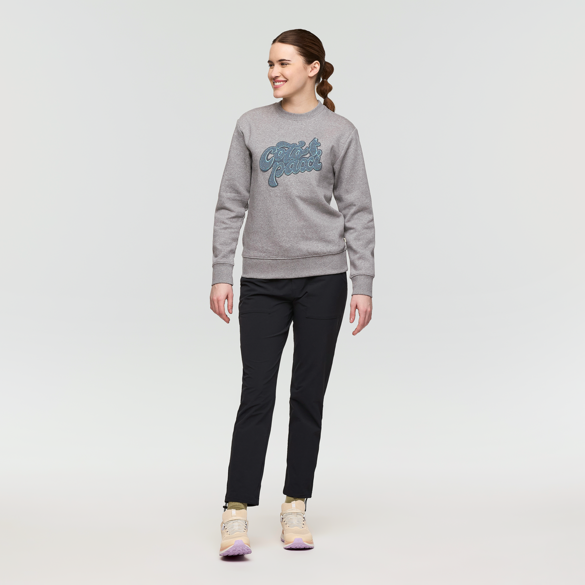 Coto-Patch Crew Sweatshirt - Women's, Heather Grey, Model Kathleen