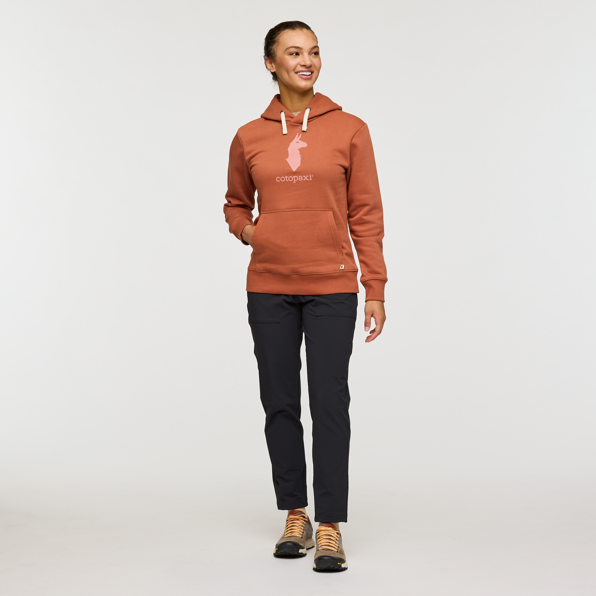Cotopaxi Llama Pullover Hoodie - Women's, Faded Brick, Model London