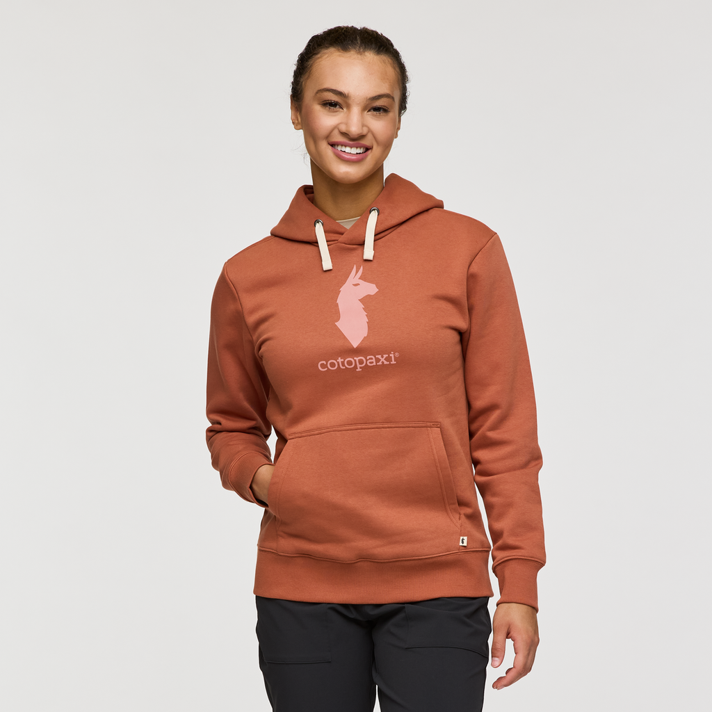 Cotopaxi Llama Pullover Hoodie - Women's, Faded Brick, Model London