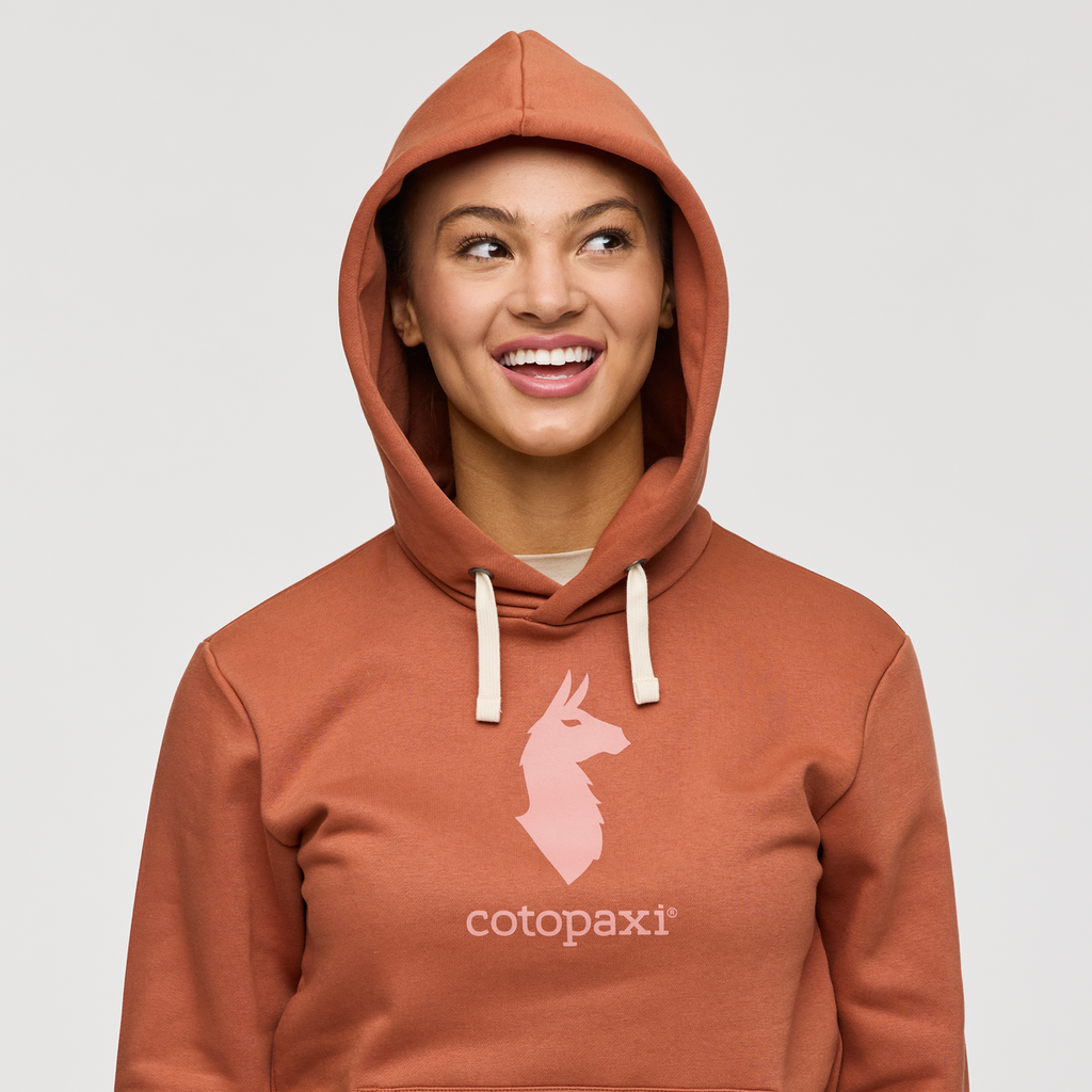 Cotopaxi Llama Pullover Hoodie - Women's, Faded Brick, Model London