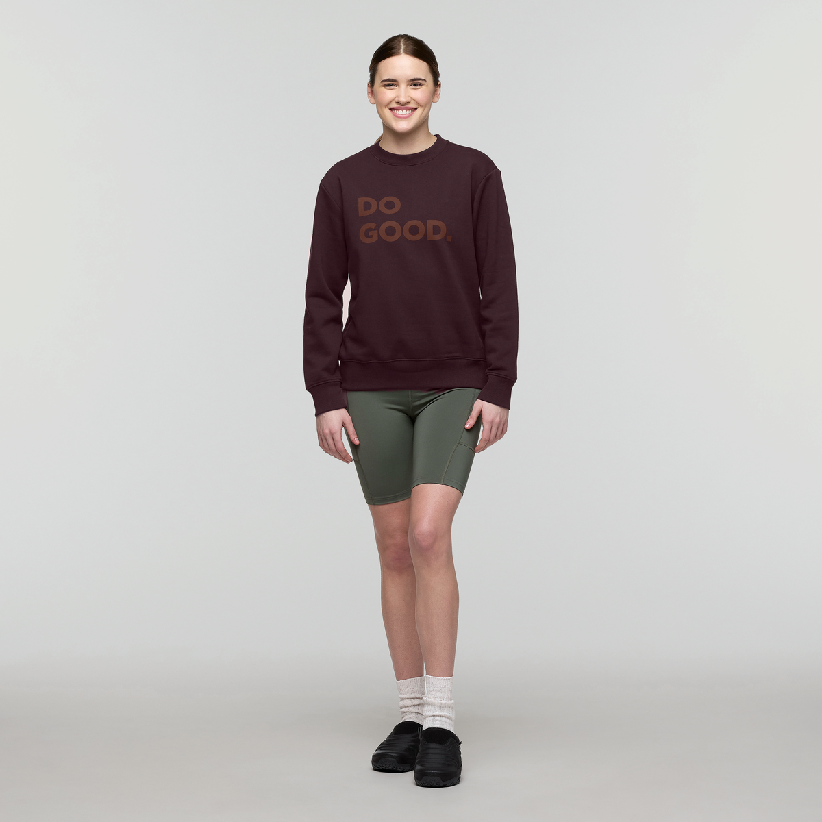 Do Good Crew Sweatshirt - Women's, Coffee, Model Kathleen