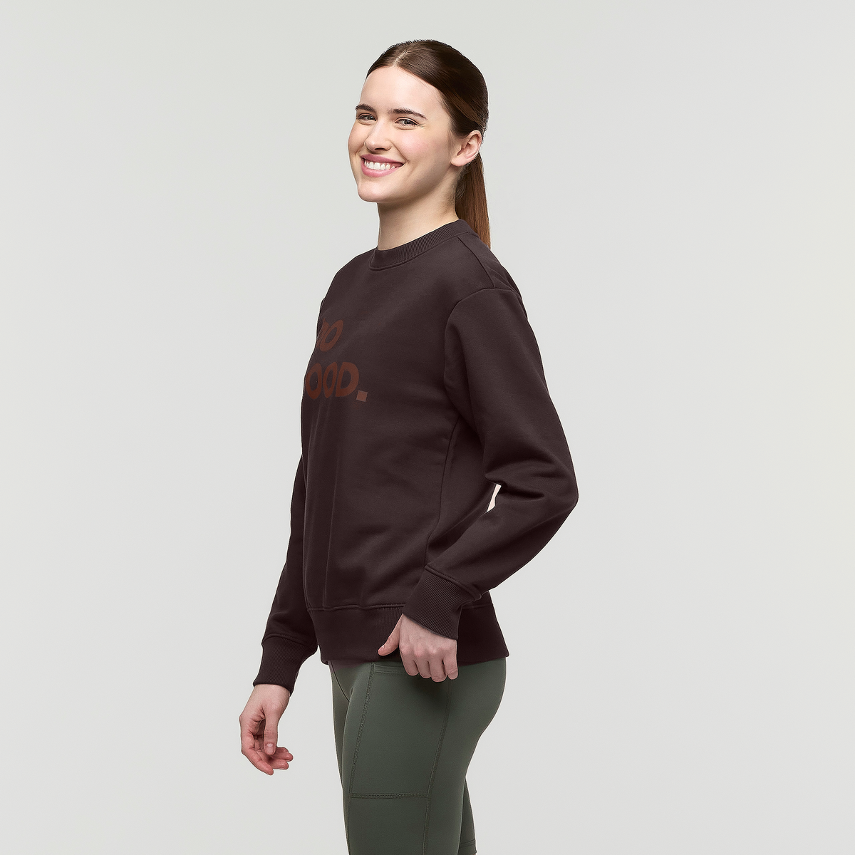 Do Good Crew Sweatshirt - Women's, Coffee, Model Kathleen