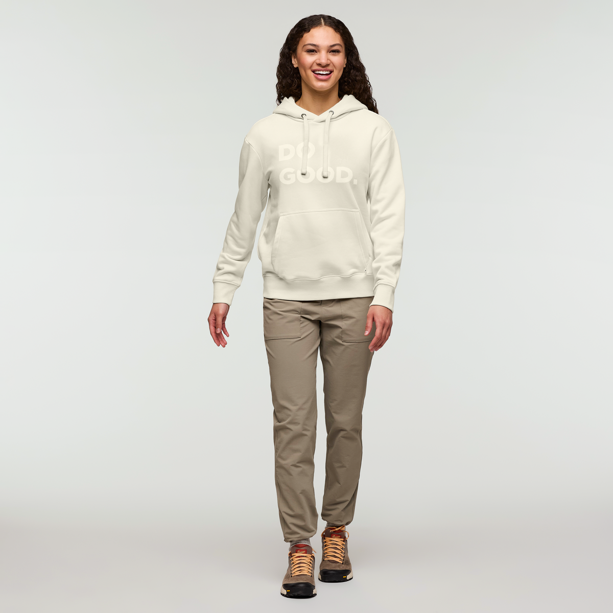 Do Good Pullover Hoodie - Women's, Bone, Model London