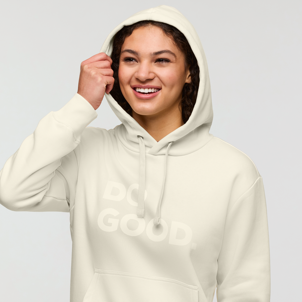 Do Good Pullover Hoodie - Women's, Bone, Model London