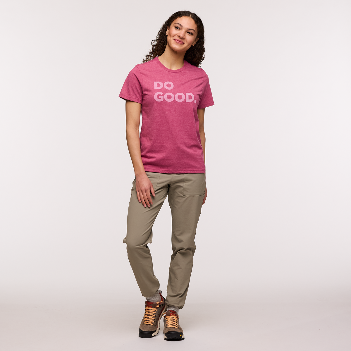 Do Good T-Shirt - Women's, Sangria, Model London