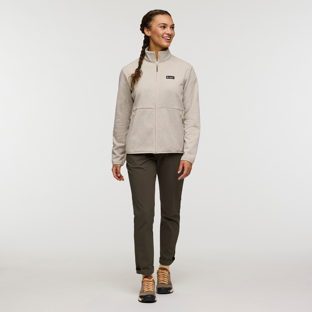 Envo Fleece Full-Zip Jacket - Women's, Heather Cream, Model London