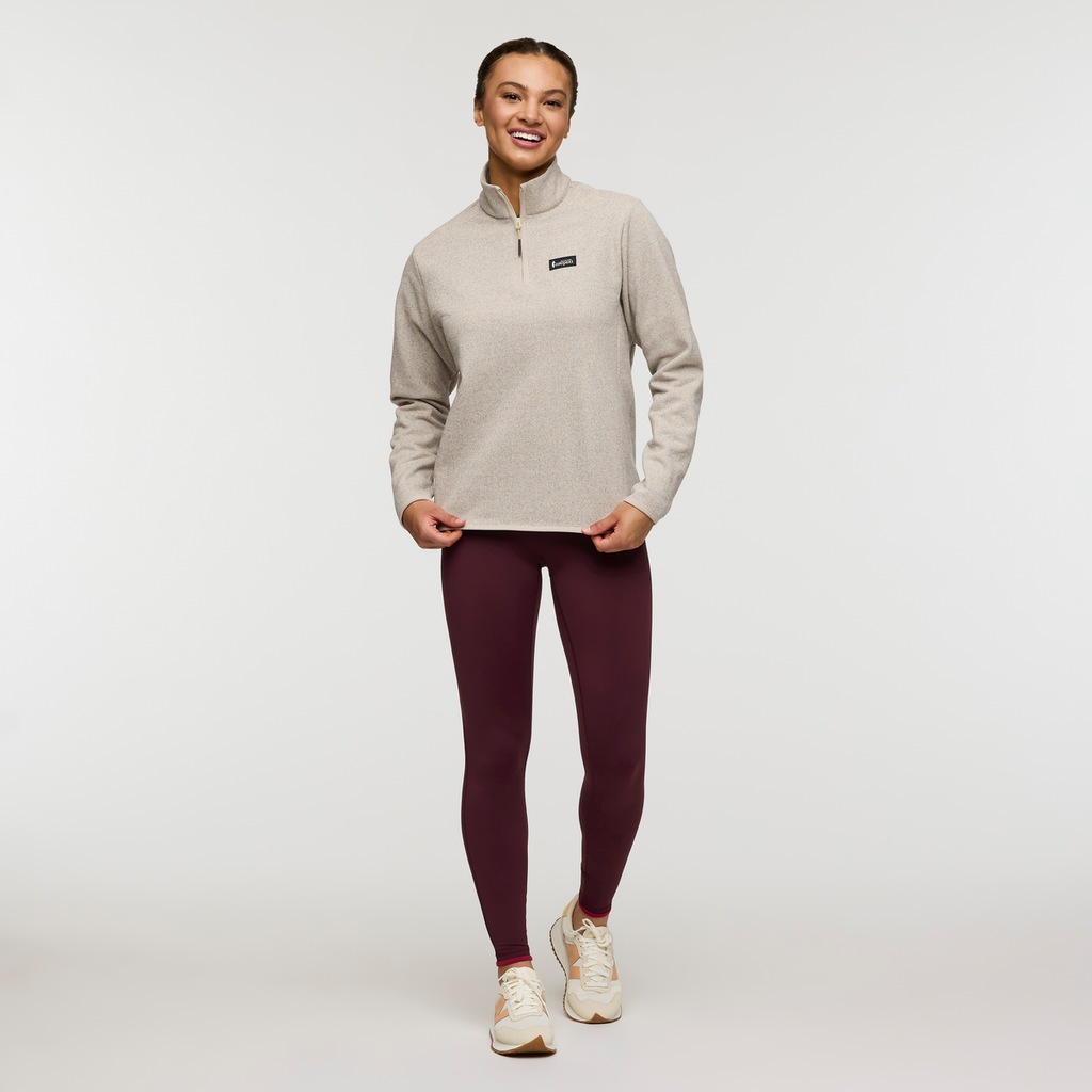 Envo Fleece Quarter-Zip Pullover - Women's, Heather Cream, Model London