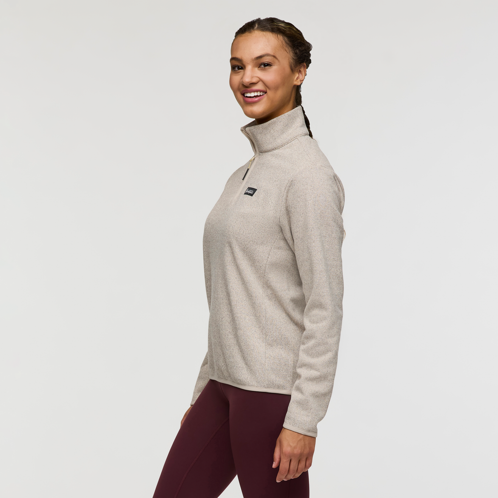 Envo Fleece Quarter-Zip Pullover - Women's, Heather Cream, Model London