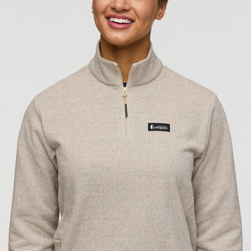 Envo Fleece Quarter-Zip Pullover - Women's, Heather Cream, Model London