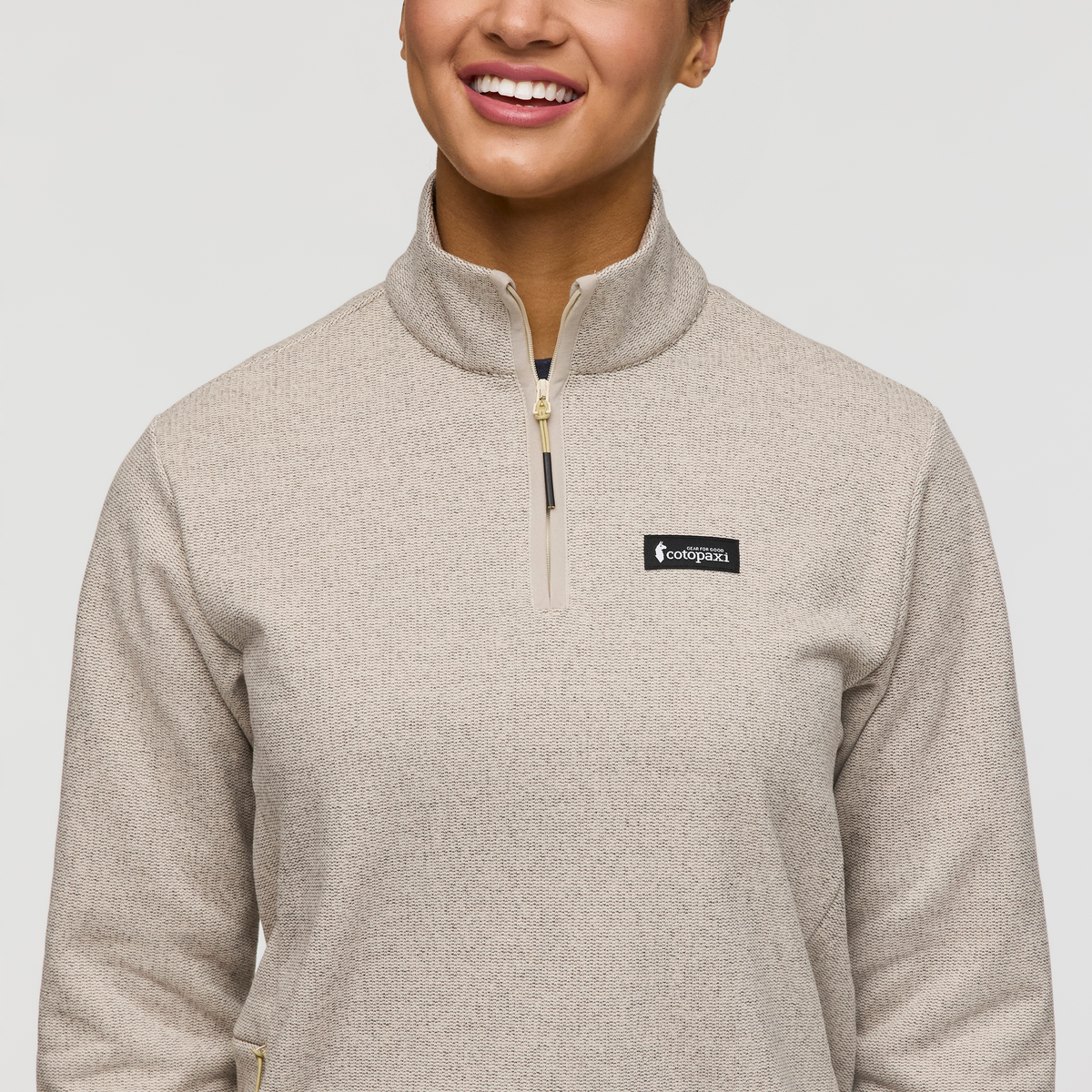 Envo Fleece Quarter-Zip Pullover - Women's, Heather Cream, Model London