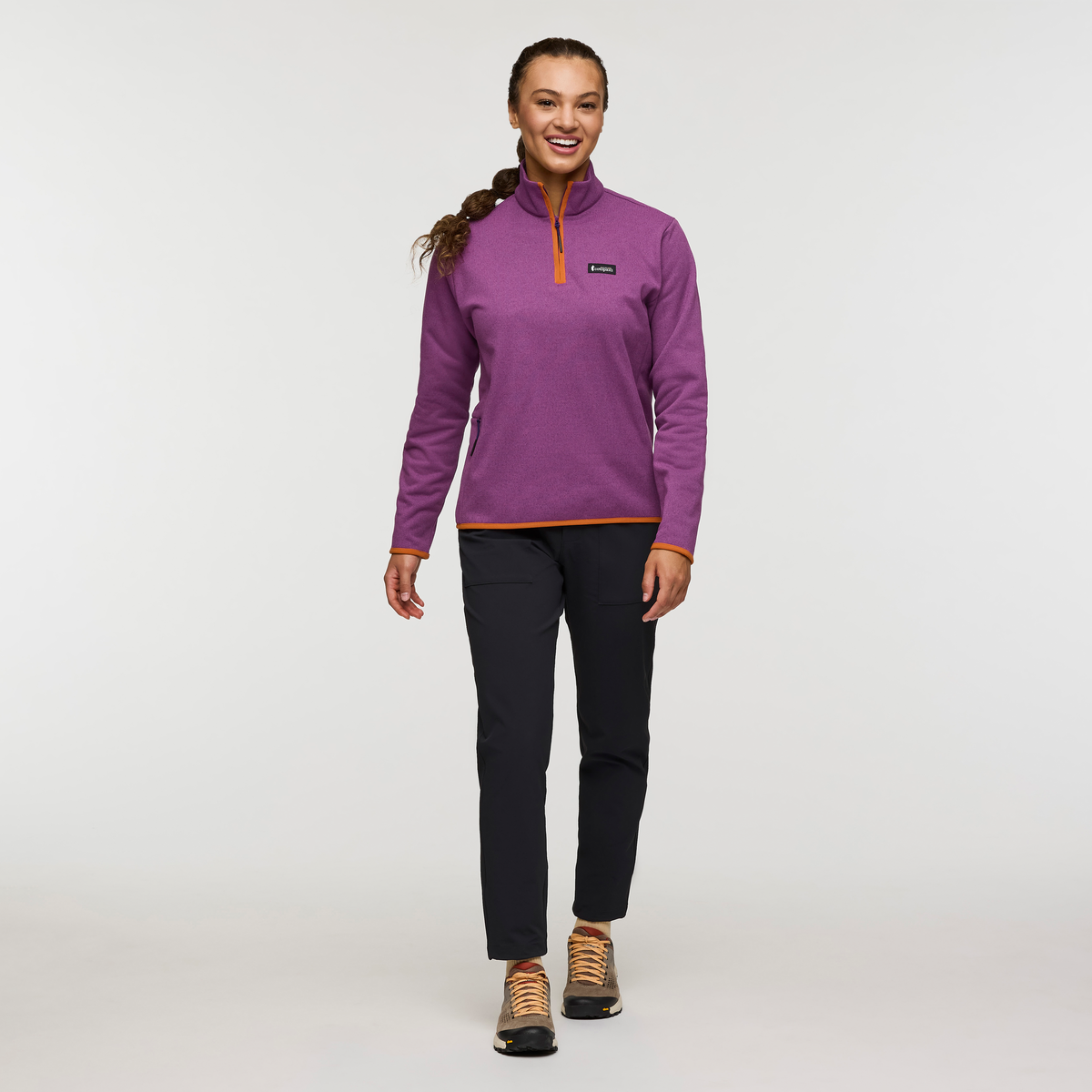 Envo Fleece Quarter-Zip Pullover - Women's, Heather Mauve, Model London