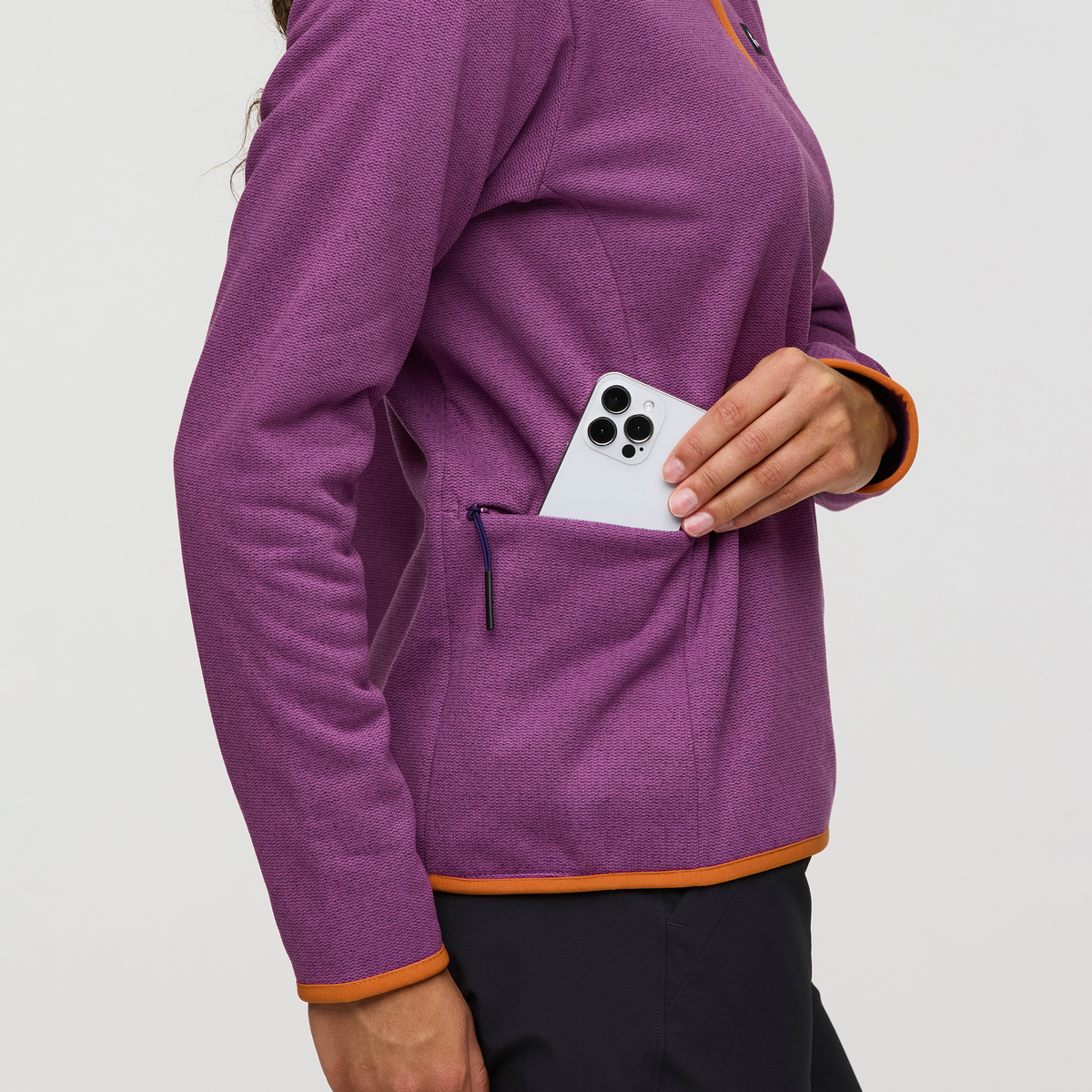 Envo Fleece Quarter-Zip Pullover - Women's, Heather Mauve, Model London