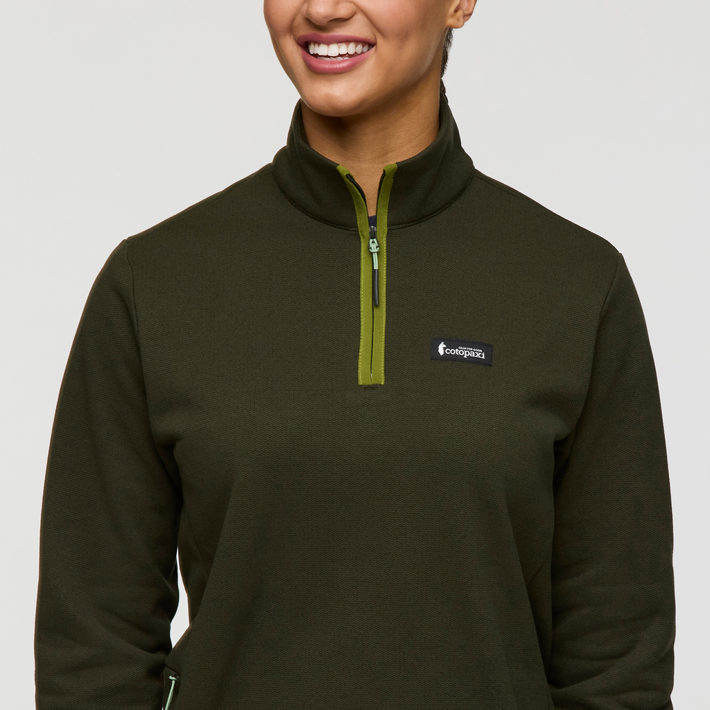 Envo Fleece Quarter-Zip Pullover - Women's, Heather Woods, Model London
