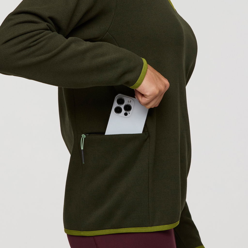 Envo Fleece Quarter-Zip Pullover - Women's, Heather Woods, Model London