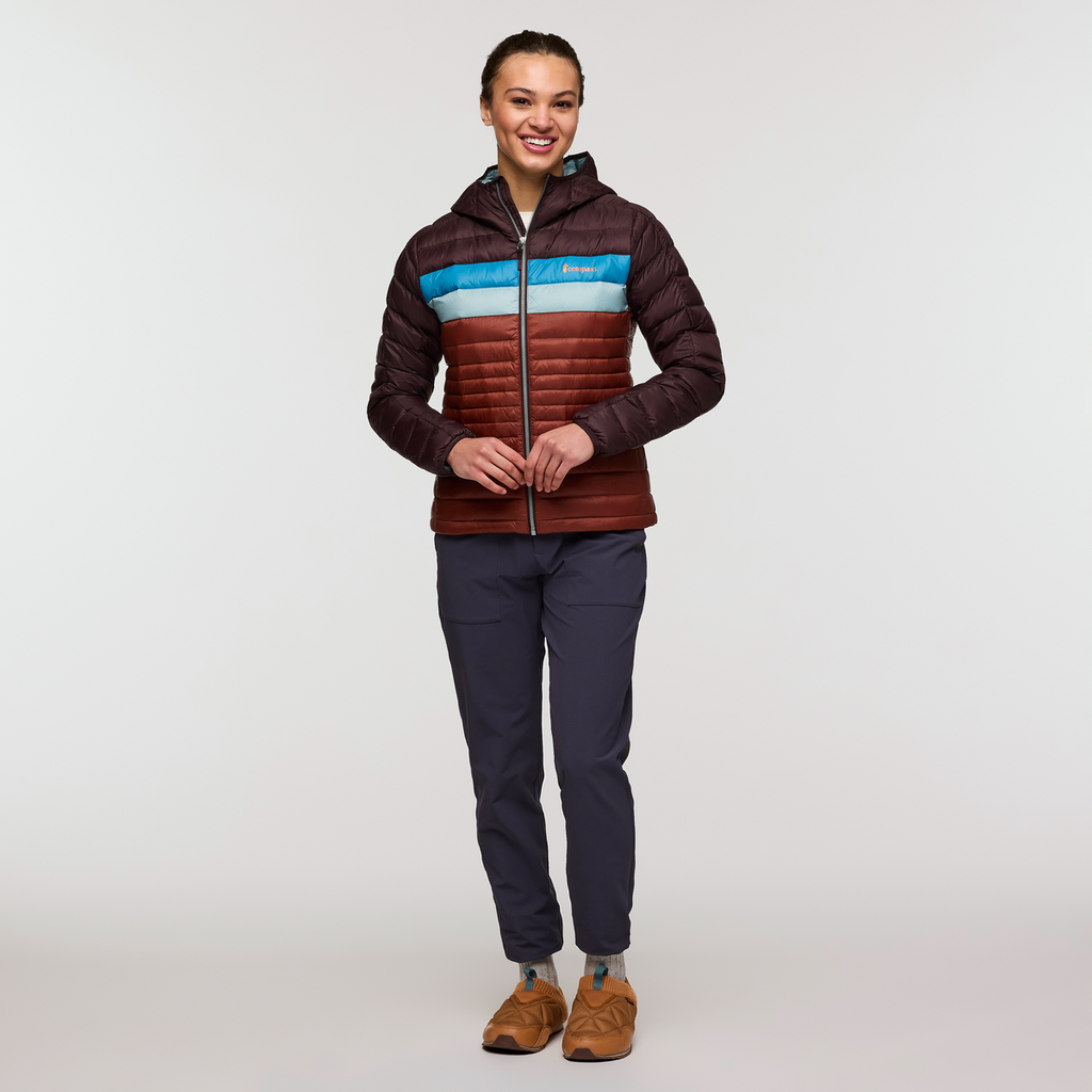 Fuego Hooded Down Jacket - Women's, Coffee/Rusty, Model London