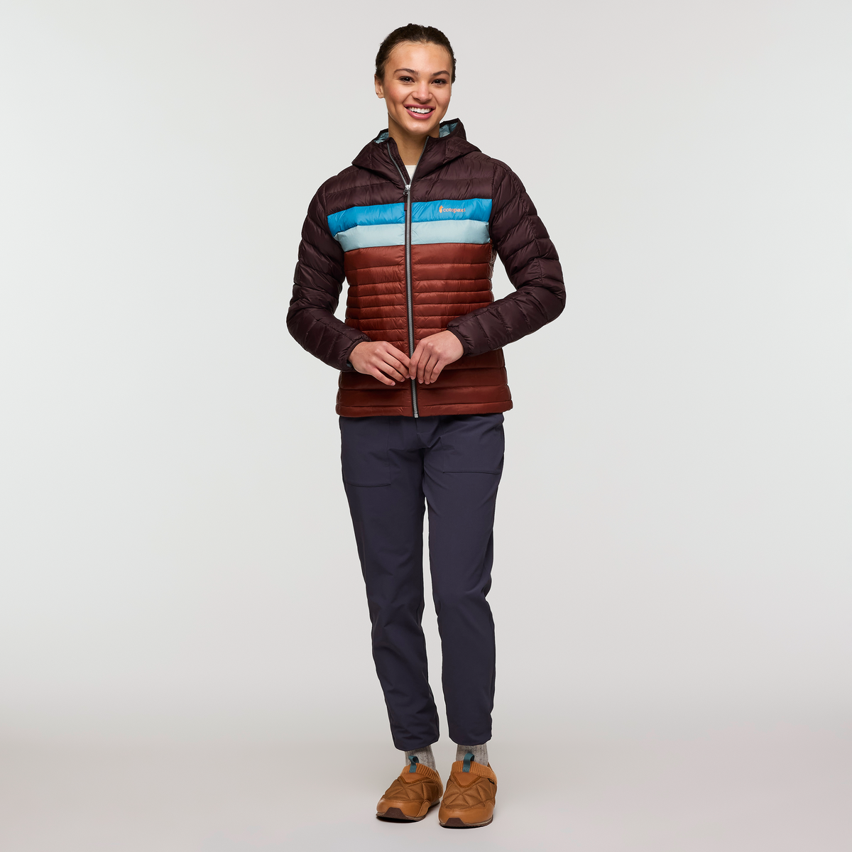 Fuego Hooded Down Jacket - Women's, Coffee/Rusty, Model London