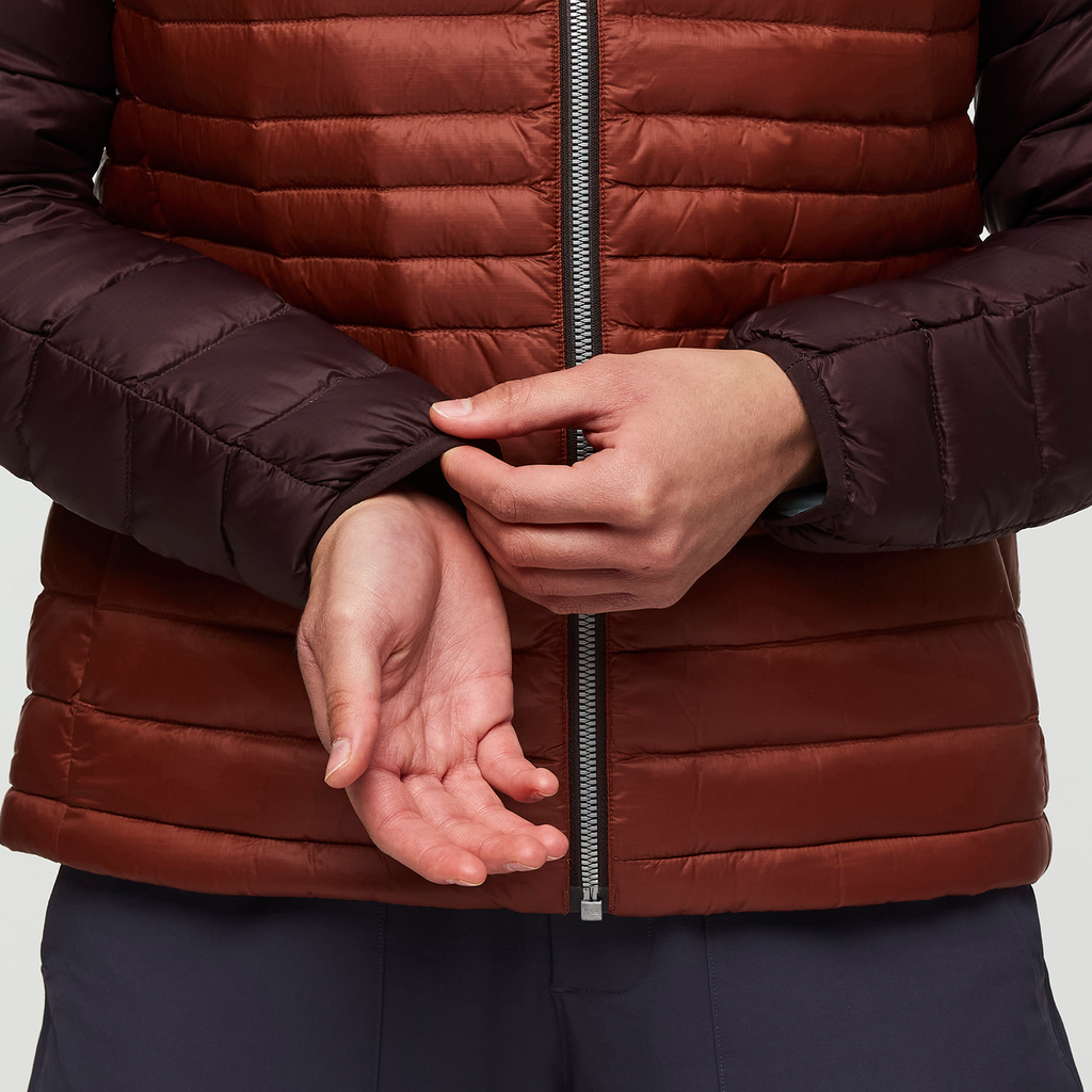 Fuego Hooded Down Jacket - Women's, Coffee/Rusty, Model London