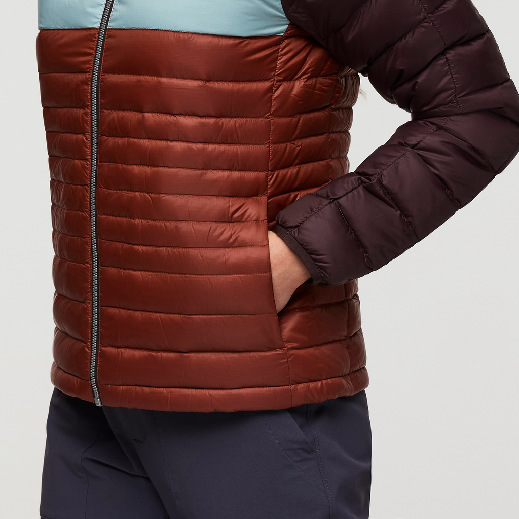 Fuego Hooded Down Jacket - Women's, Coffee/Rusty, Model London
