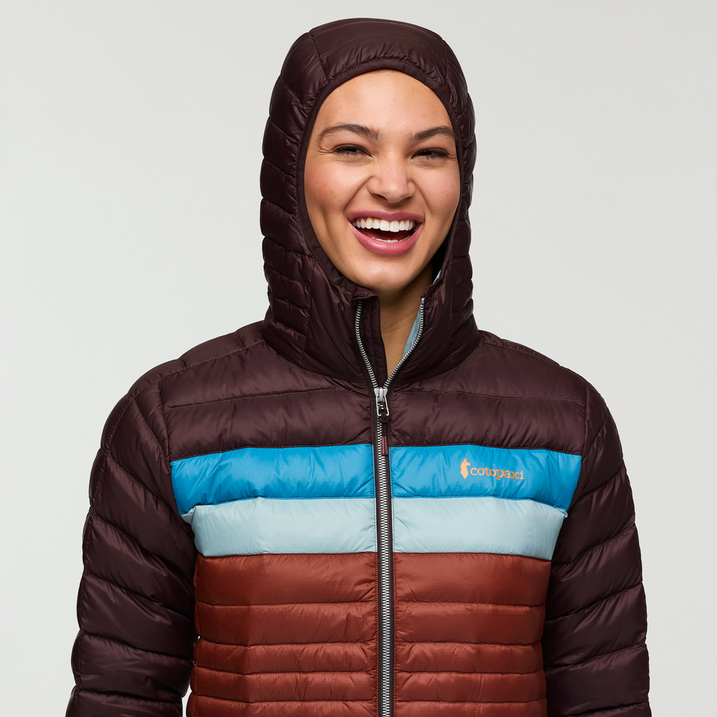 Fuego Hooded Down Jacket - Women's, Coffee/Rusty, Model London