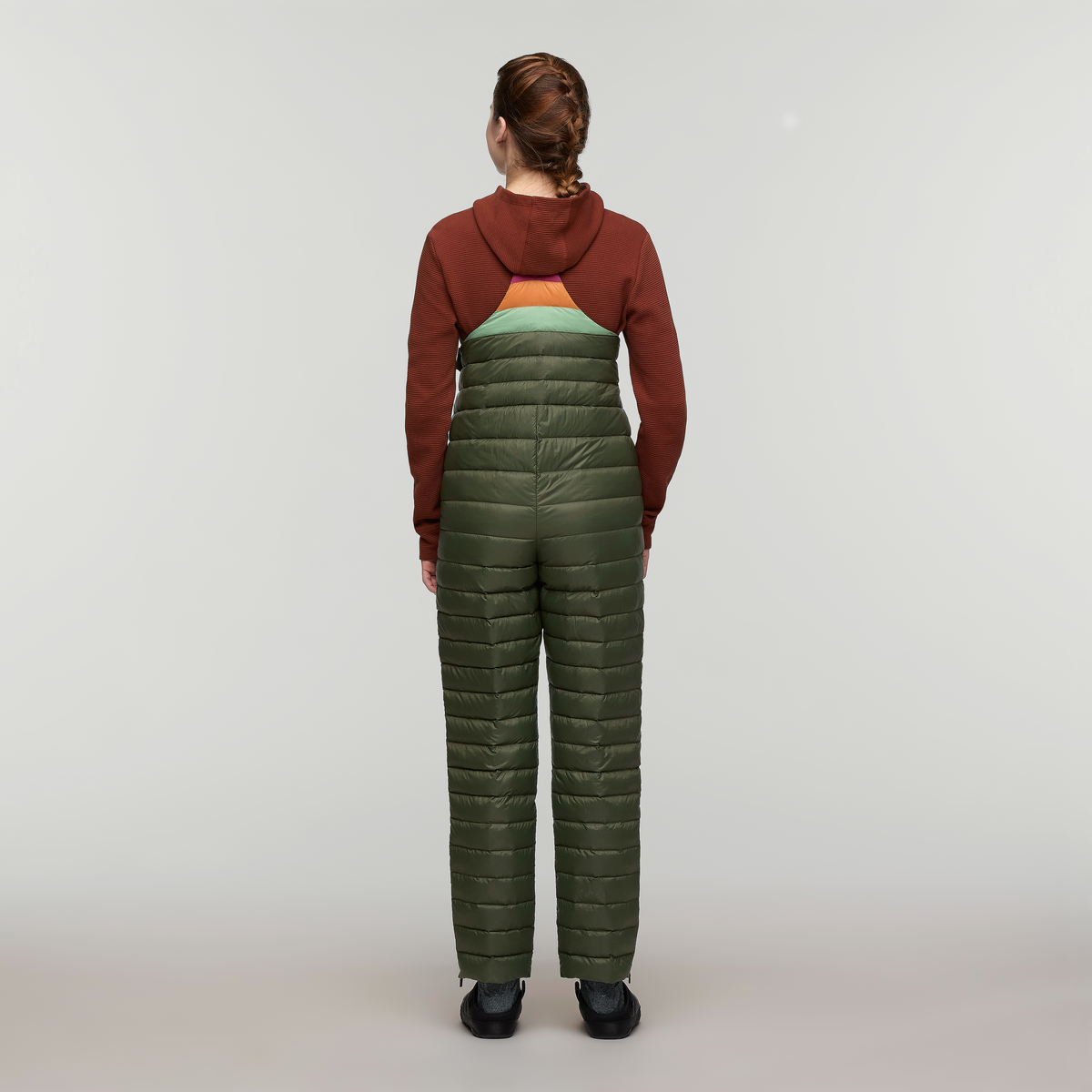 Fuego Down Overall - Women's, Fatigue Stripes, Model Kathleen