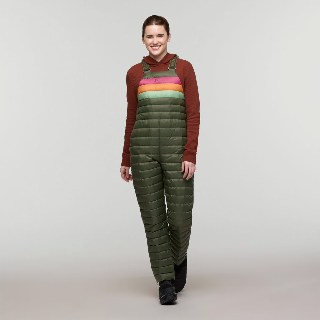 Fuego Down Overall - Women's, Fatigue Stripes, Model Kathleen