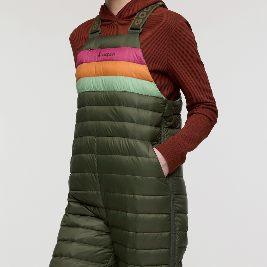 Fuego Down Overall - Women's, Fatigue Stripes, Model Kathleen