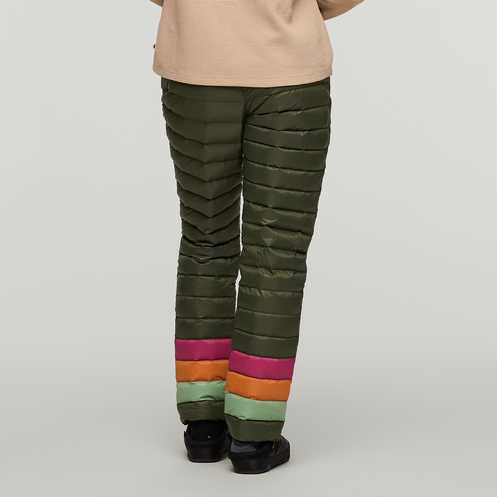 Fuego Down Pant - Women's, Fatigue Stripes, Model London